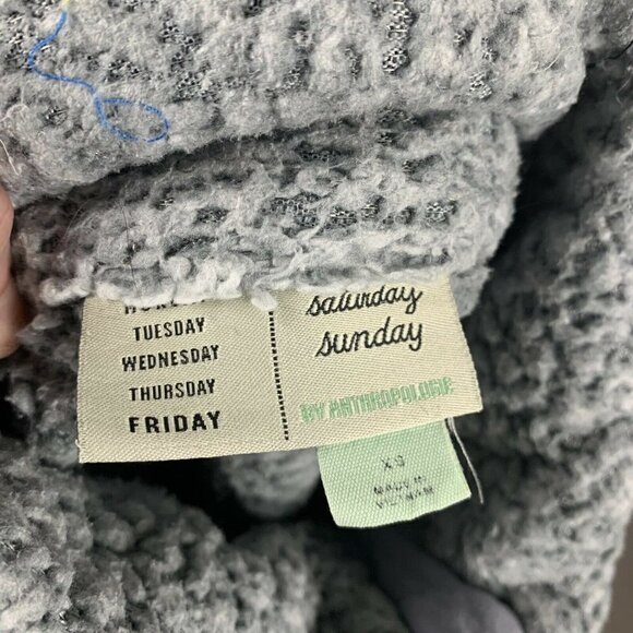 Anthropologie Saturday Sunday Women's Size XS Plush Jacket Cropped Fit Gray - Picture 5 of 5